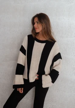 Store Pull Masson - écru et noirEasy Clothes Femme Pulls & Gilets