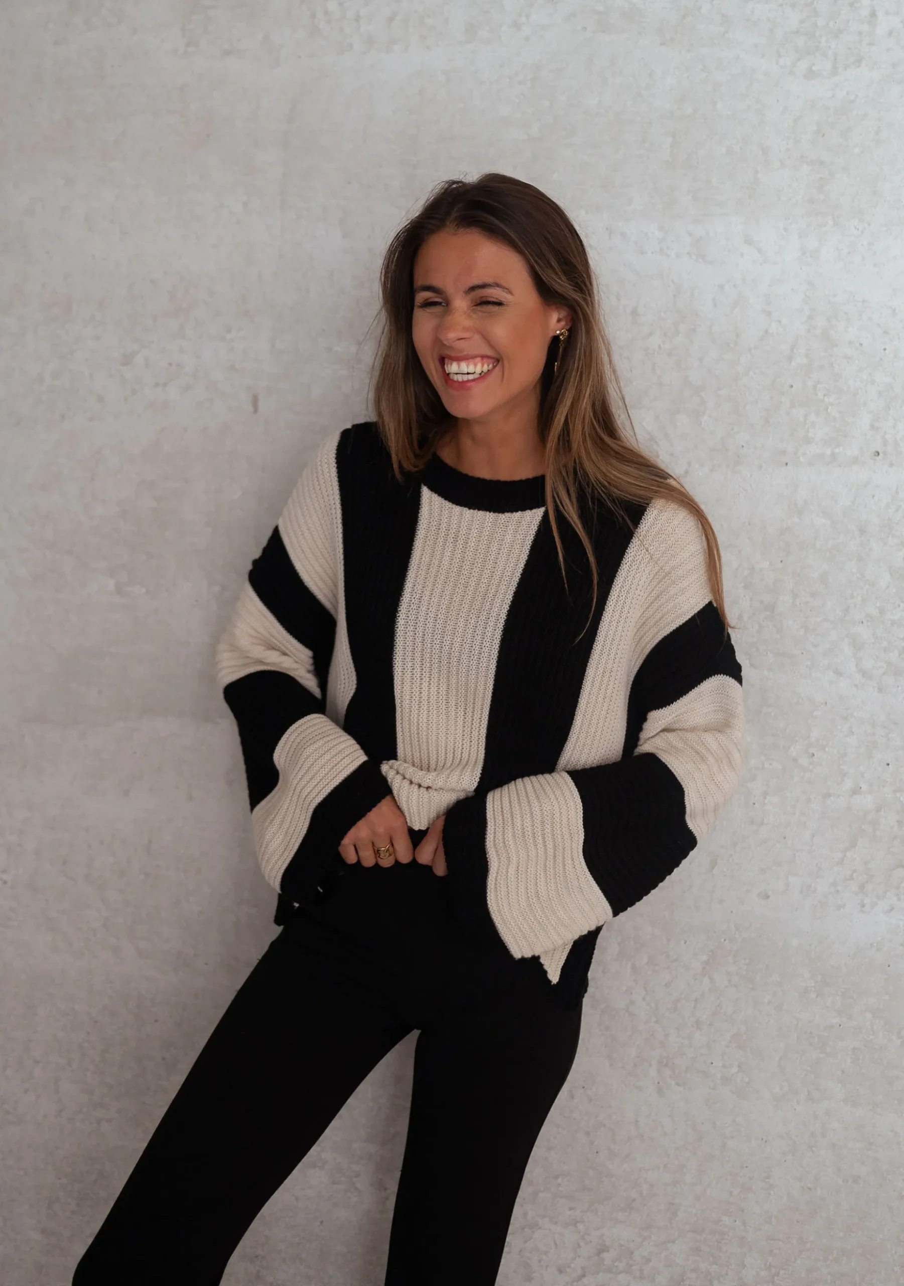 Store Pull Masson - écru et noirEasy Clothes Femme Pulls & Gilets