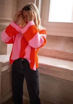 New Pull Masson - rose et orangeEasy Clothes Femme Pulls & Gilets