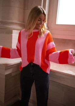 New Pull Masson - rose et orangeEasy Clothes Femme Pulls & Gilets