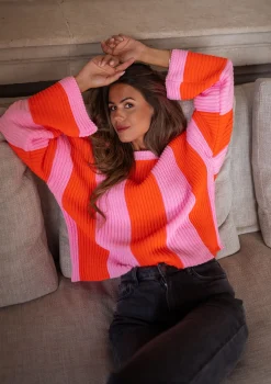 New Pull Masson - rose et orangeEasy Clothes Femme Pulls & Gilets