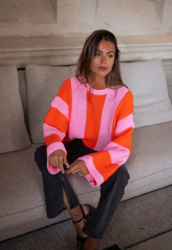 New Pull Masson - rose et orangeEasy Clothes Femme Pulls & Gilets