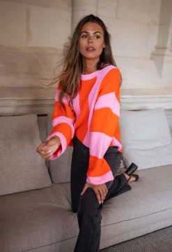 New Pull Masson - rose et orangeEasy Clothes Femme Pulls & Gilets
