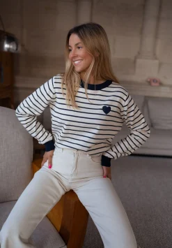 Online Pull Milano - à lignes écru et bleuEasy Clothes Femme Pulls & Gilets