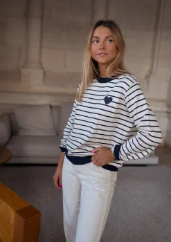 Online Pull Milano - à lignes écru et bleuEasy Clothes Femme Pulls & Gilets