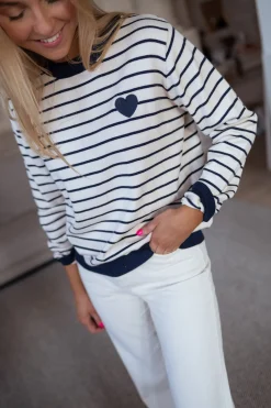 Online Pull Milano - à lignes écru et bleuEasy Clothes Femme Pulls & Gilets