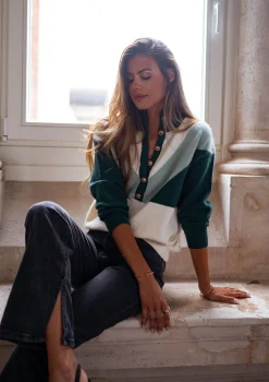 Flash Sale Pull Neve - vert et écruEasy Clothes Femme Pulls & Gilets