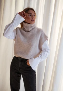 Discount Pull Noa - beige manches courtesEasy Clothes Femme Pulls & Gilets