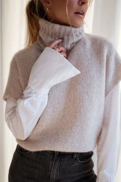 Discount Pull Noa - beige manches courtesEasy Clothes Femme Pulls & Gilets