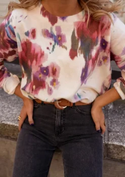 Shop Pull Novy Bordeaux - Motifs - Vêtements Easy Clothes Femme Pulls & Gilets