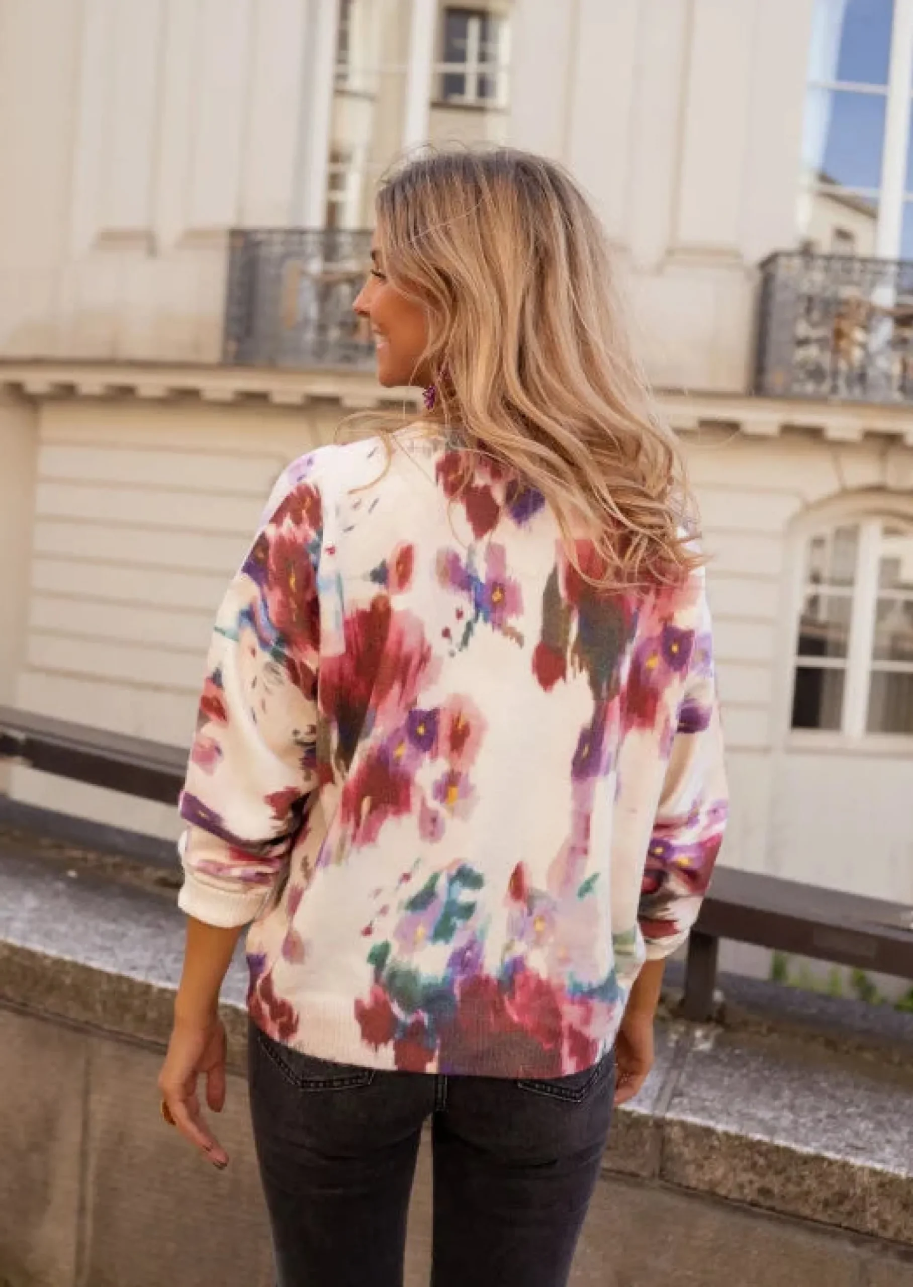 Shop Pull Novy Bordeaux - Motifs - Vêtements Easy Clothes Femme Pulls & Gilets