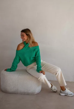 Cheap Pull Piper - Vert - Col Croisé & DécoupéEasy Clothes Femme Pulls & Gilets