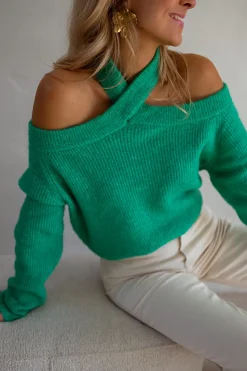 Cheap Pull Piper - Vert - Col Croisé & DécoupéEasy Clothes Femme Pulls & Gilets