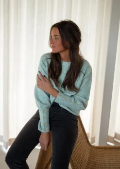 Store Pull Rubens Vert d'Eau - Doux - Taille Unique - Easy Clothes Femme Pulls & Gilets