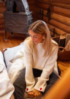 Best Pull Soline - Écru - Avec CoeursEasy Clothes Femme Pulls & Gilets