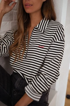 New Pull Yvette ligné - noir et écruEasy Clothes Femme Pulls & Gilets