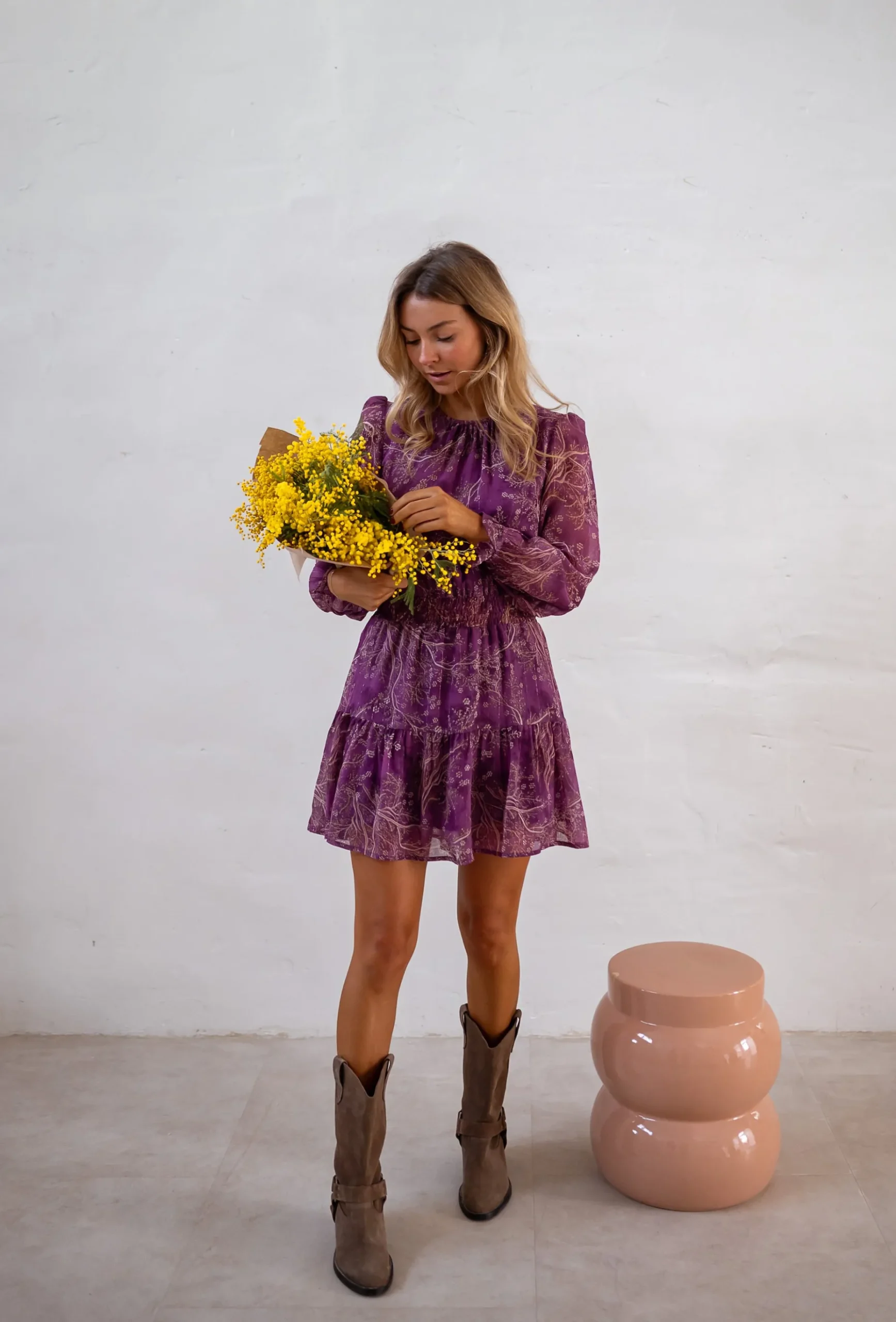 Best Robe Agnes - Mauve - Elastique - FluideEasy Clothes Femme Robes