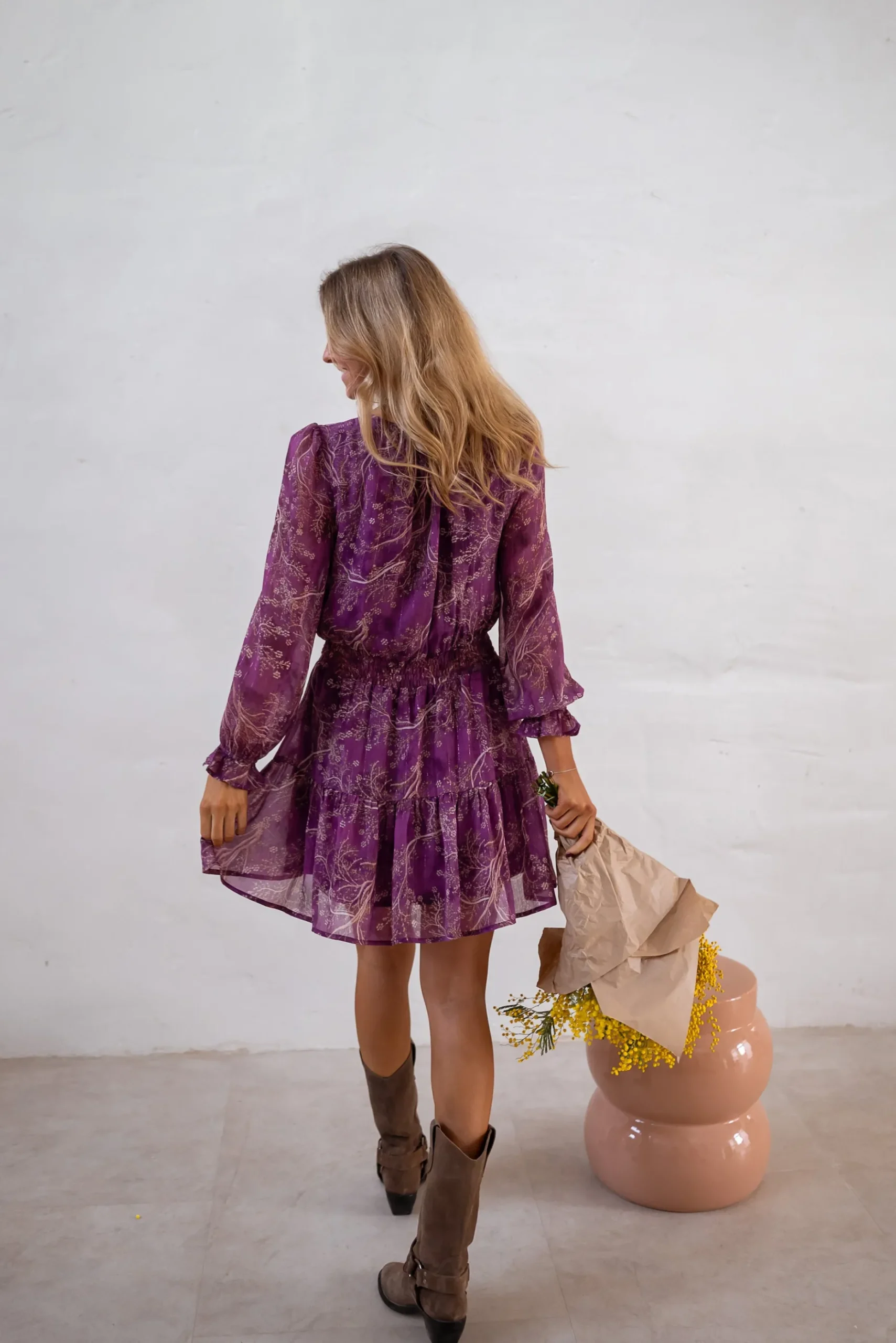 Best Robe Agnes - Mauve - Elastique - FluideEasy Clothes Femme Robes