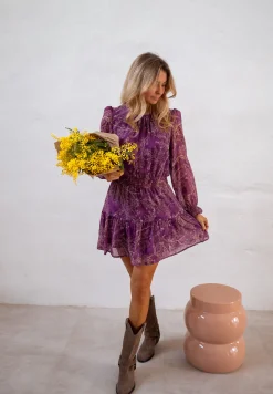 Best Robe Agnes - Mauve - Elastique - FluideEasy Clothes Femme Robes