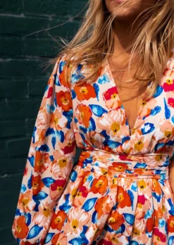 Cheap Robe Amya à fleurs | Robe col V fleurie | Prêt-à-porter en ligne | Easy Clothes Femme Robes