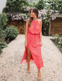 Discount Robe Angelique - rouge à fleursEasy Clothes Femme Robes