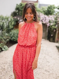 Discount Robe Angelique - rouge à fleursEasy Clothes Femme Robes