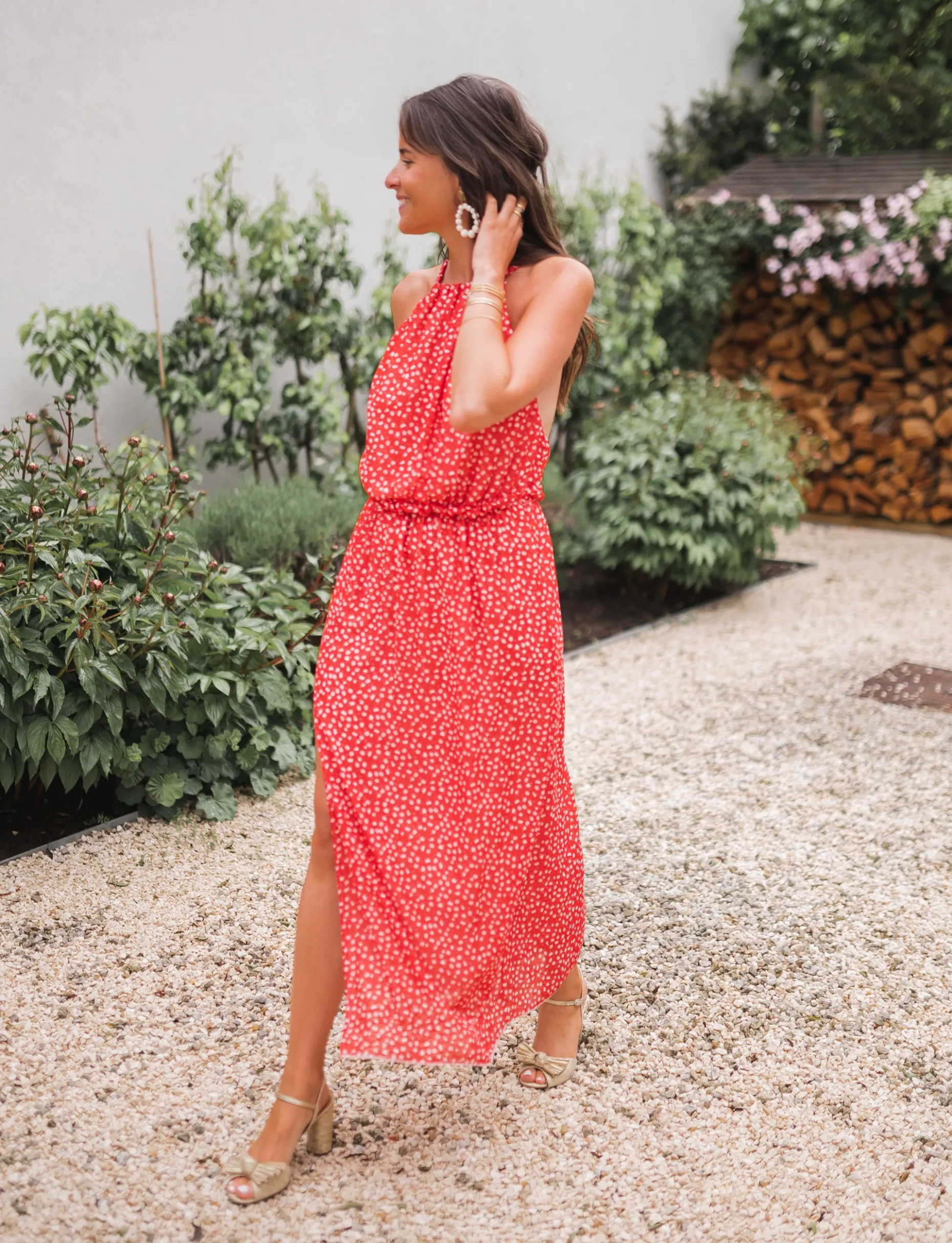 Discount Robe Angelique - rouge à fleursEasy Clothes Femme Robes