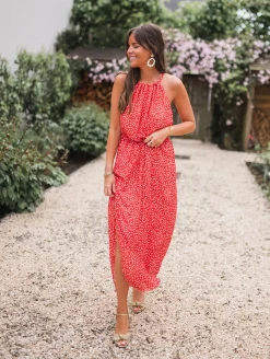 Discount Robe Angelique - rouge à fleursEasy Clothes Femme Robes