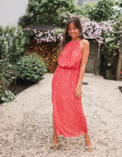 Discount Robe Angelique - rouge à fleursEasy Clothes Femme Robes