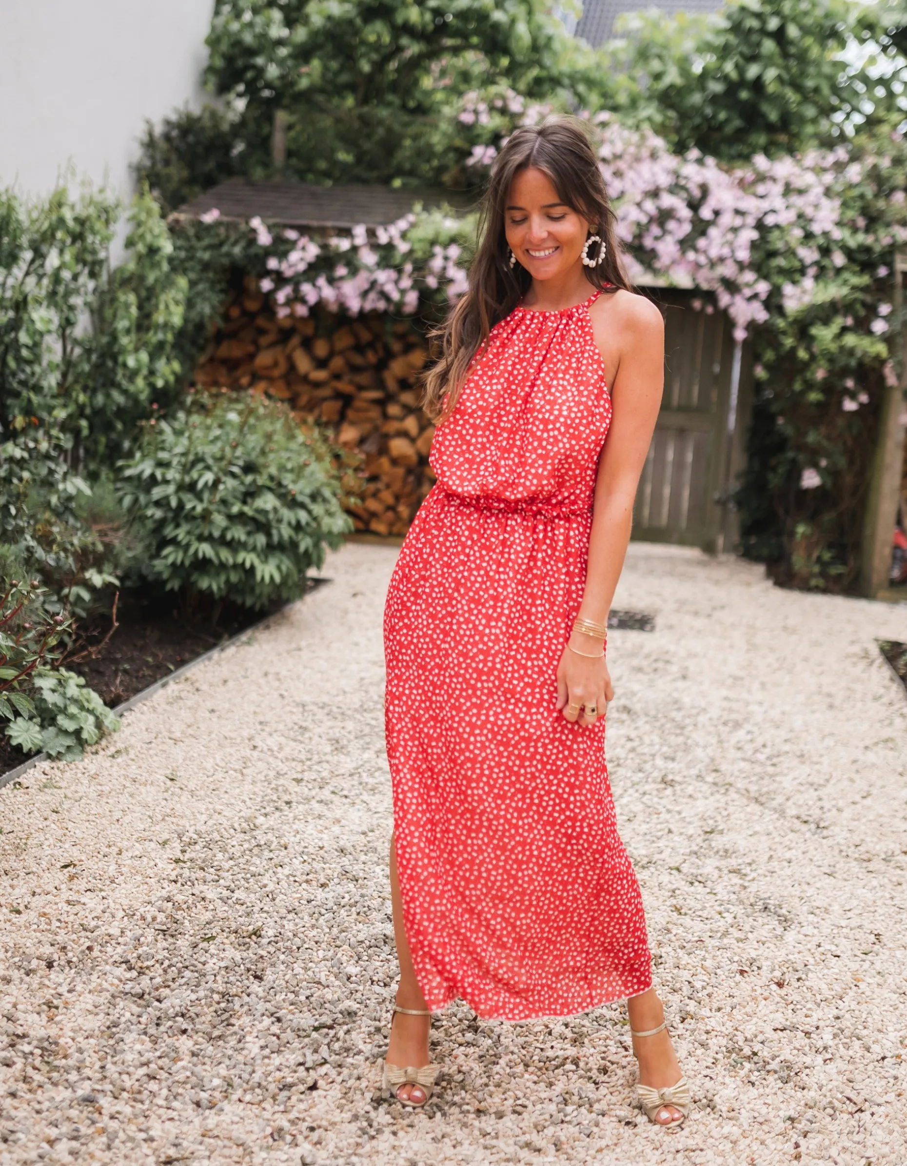 Discount Robe Angelique - rouge à fleursEasy Clothes Femme Robes