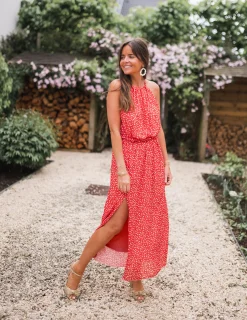 Discount Robe Angelique - rouge à fleursEasy Clothes Femme Robes