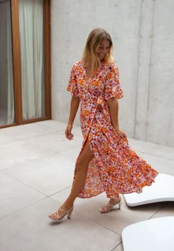 Cheap Robe Asma - orange à fleursEasy Clothes Femme Robes