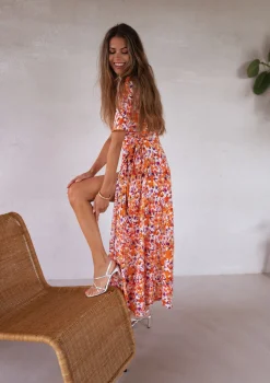 Cheap Robe Asma - orange à fleursEasy Clothes Femme Robes