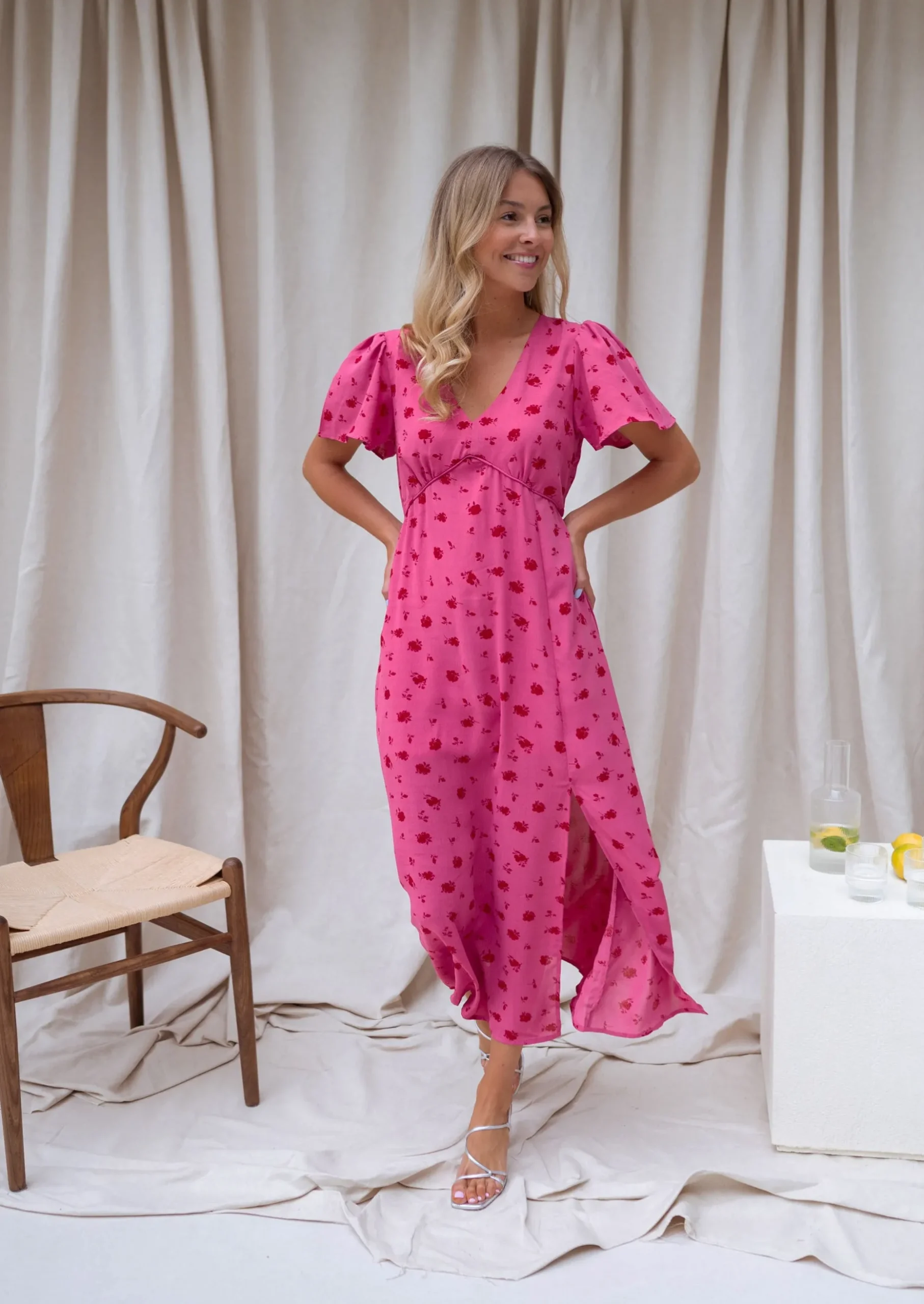 Best Sale Robe Besma - framboise à motifsEasy Clothes Femme Robes