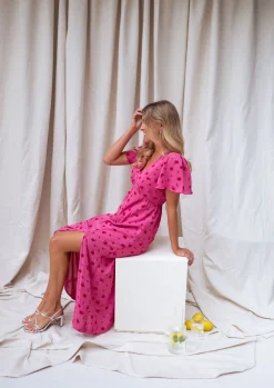 Best Sale Robe Besma - framboise à motifsEasy Clothes Femme Robes