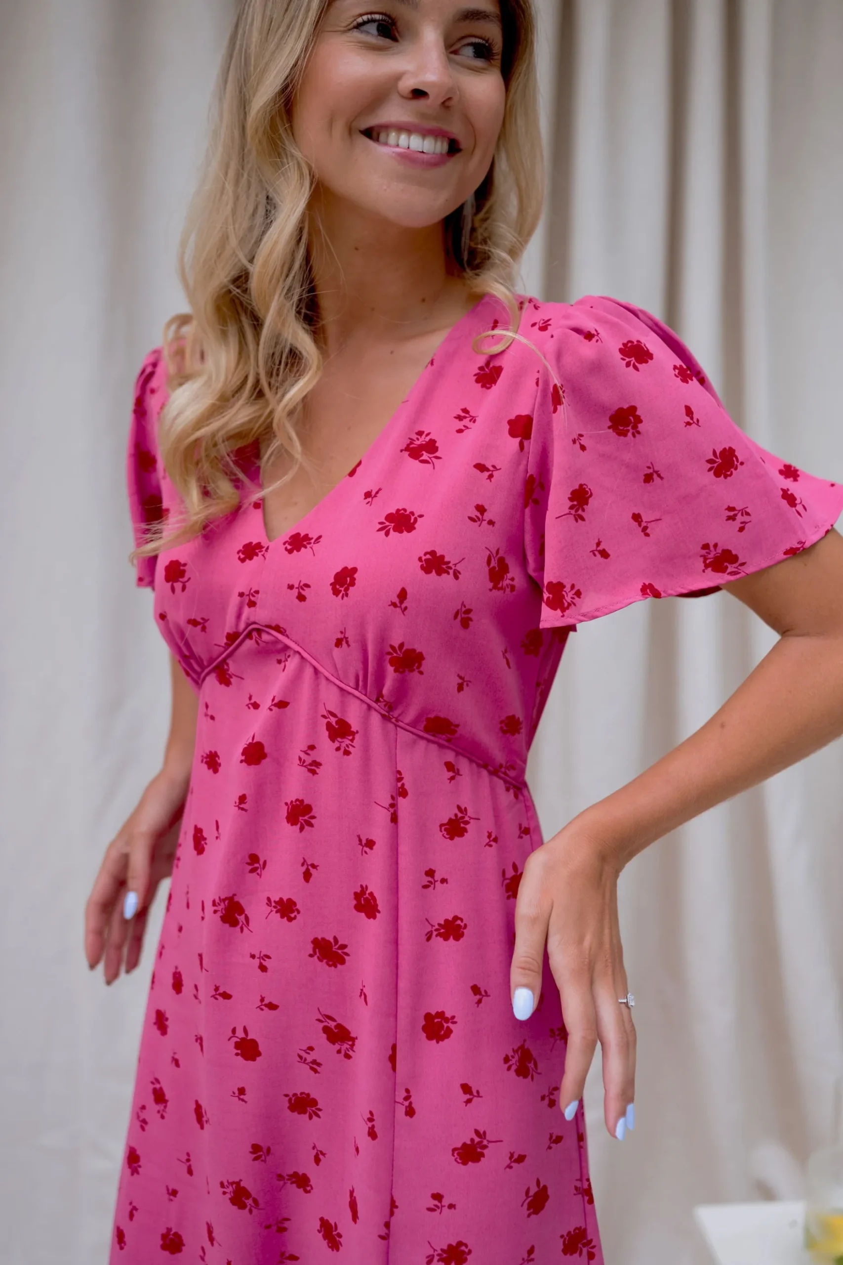 Best Sale Robe Besma - framboise à motifsEasy Clothes Femme Robes