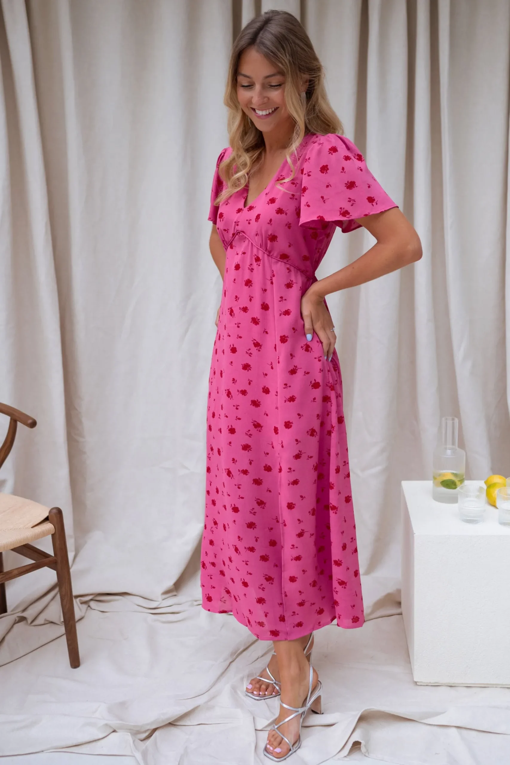 Best Sale Robe Besma - framboise à motifsEasy Clothes Femme Robes