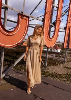 Discount Robe Coline dorée - CREATION | Robe longue dorée | Prêt-à-porter en ligne | Easy Clothes Femme Robes