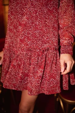 Discount Robe Dona CREATION - bordeaux à motifsEasy Clothes Femme Robes