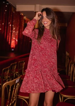 Discount Robe Dona CREATION - bordeaux à motifsEasy Clothes Femme Robes