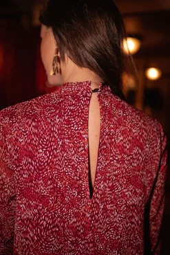 Discount Robe Dona CREATION - bordeaux à motifsEasy Clothes Femme Robes