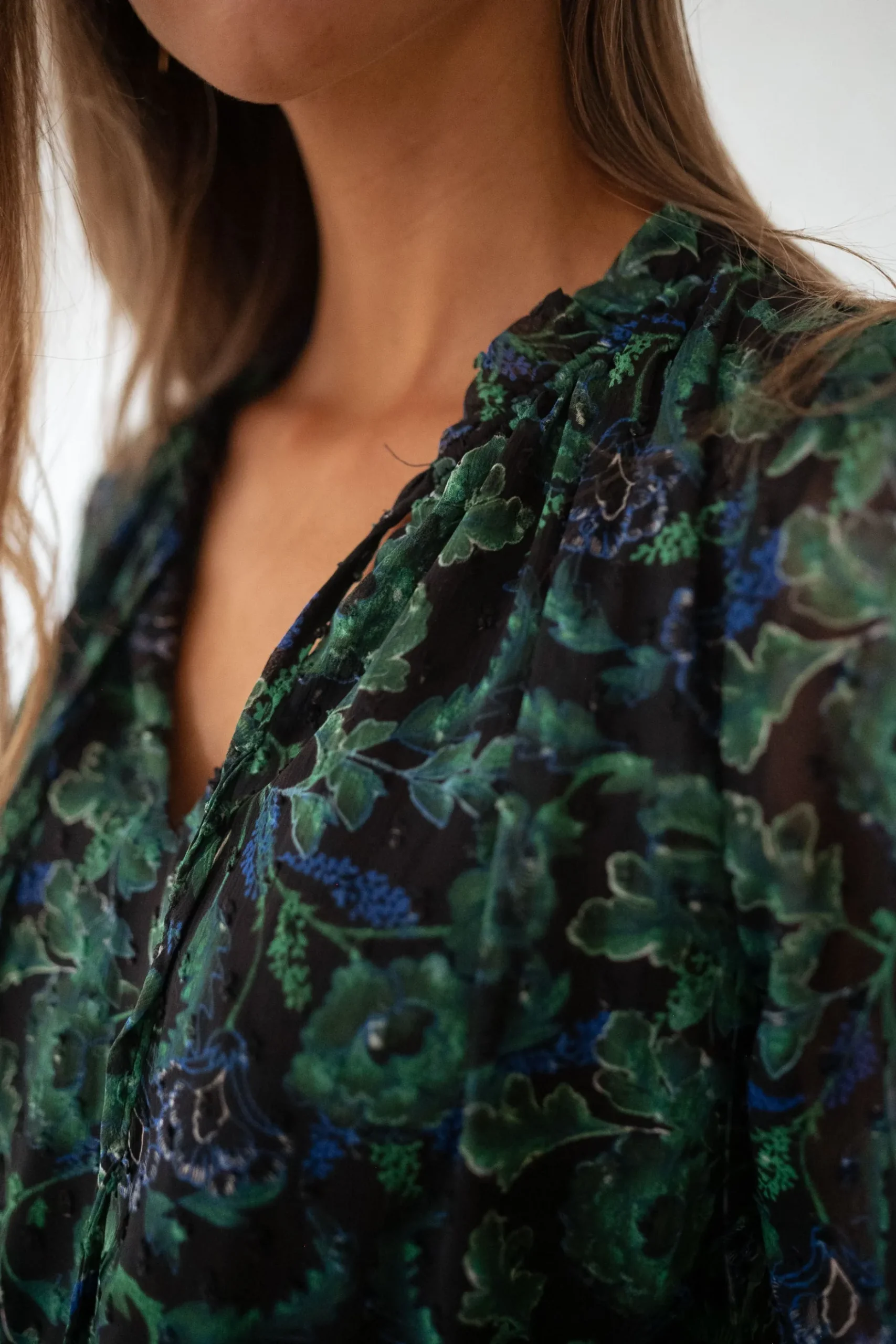 Hot Robe Edith - verte et bleue à fleursEasy Clothes Femme Robes