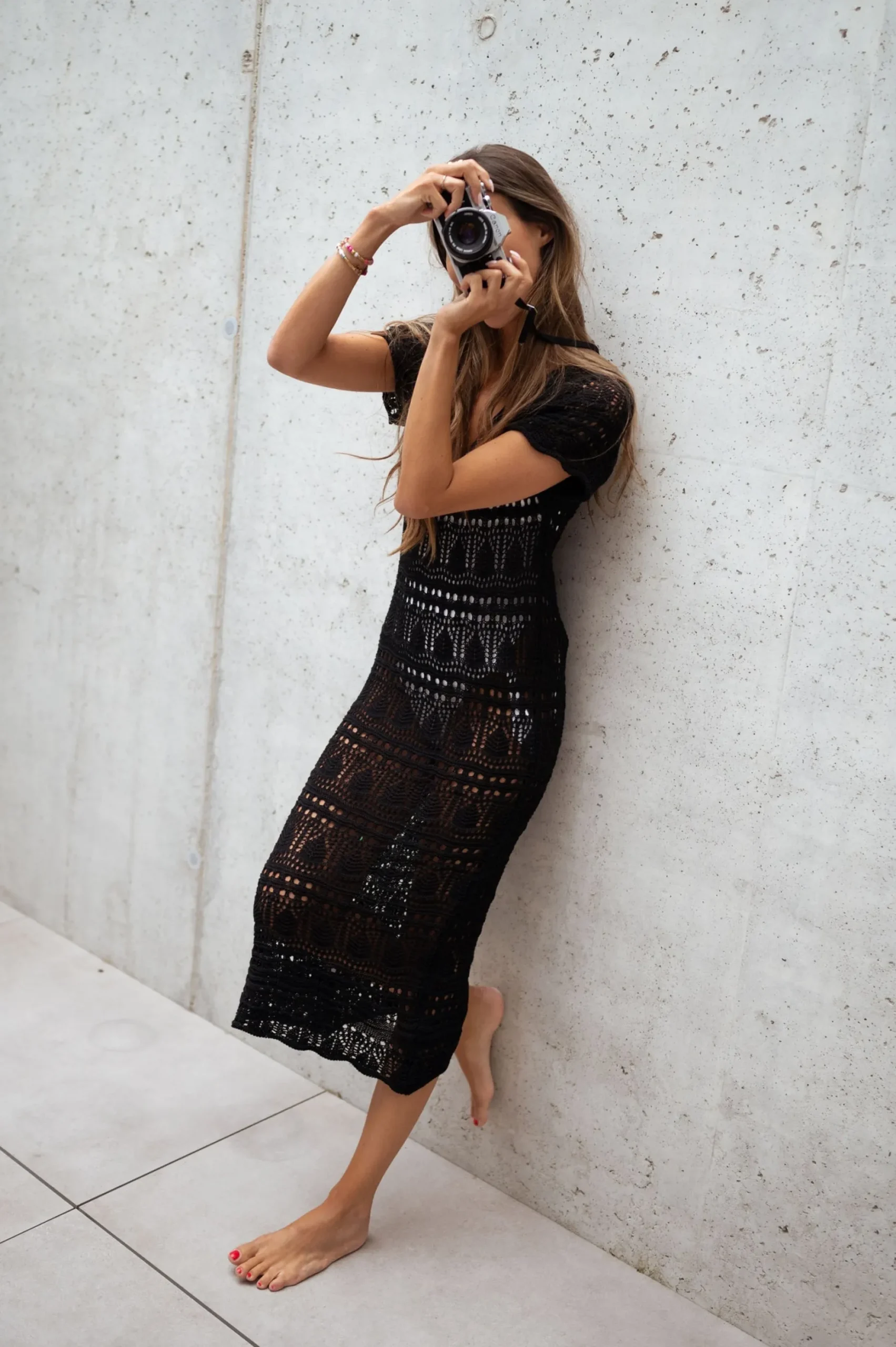 Best Sale Robe Estelle - noire en crochetEasy Clothes Femme Robes