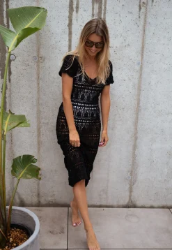 Best Sale Robe Estelle - noire en crochetEasy Clothes Femme Robes