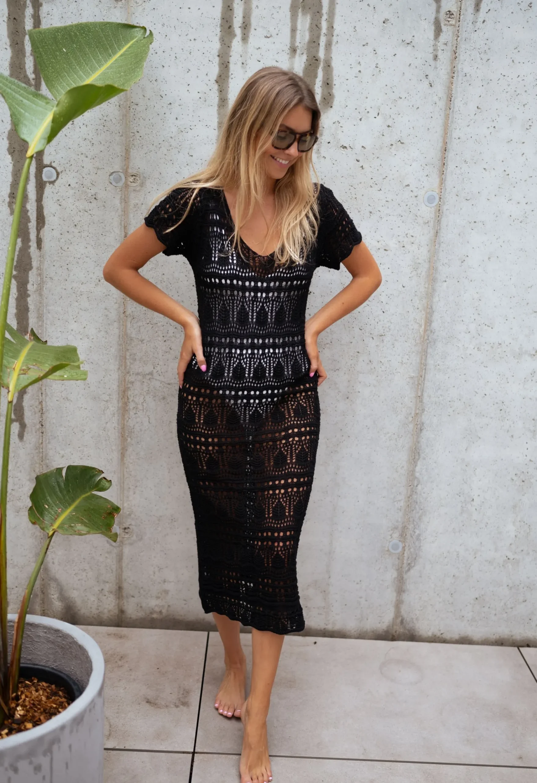 Best Sale Robe Estelle - noire en crochetEasy Clothes Femme Robes