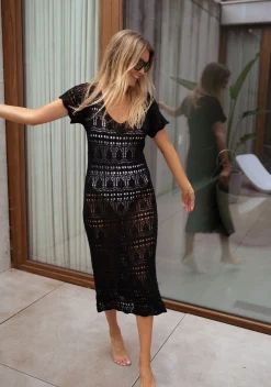 Best Sale Robe Estelle - noire en crochetEasy Clothes Femme Robes