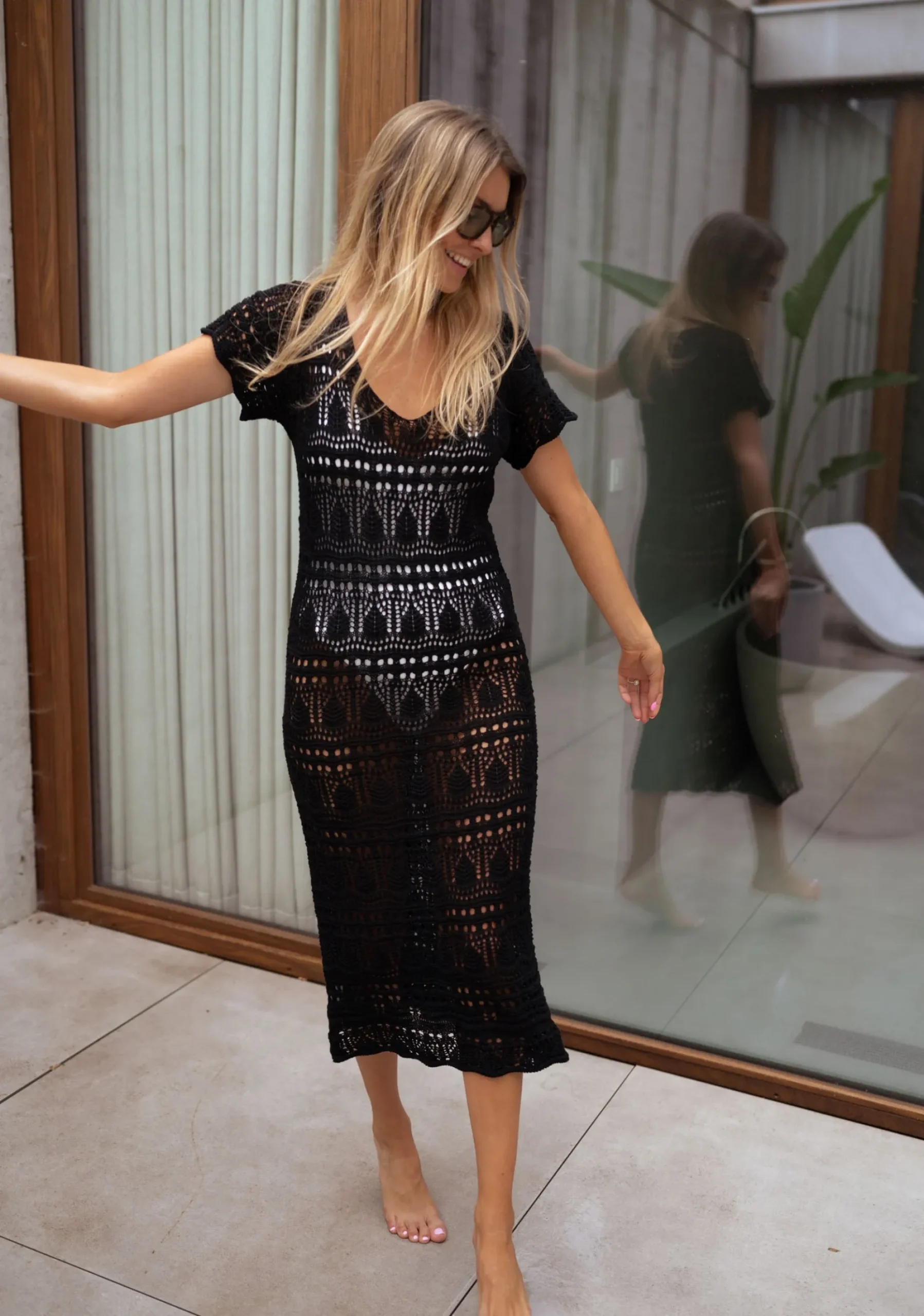 Best Sale Robe Estelle - noire en crochetEasy Clothes Femme Robes