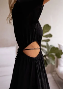 Cheap Robe Eveline noire | Robe longue fluide | Prêt-à-porter en ligne | Easy Clothes Femme Robes