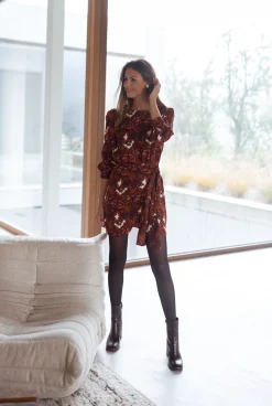 Discount Robe Giulia - brune à motifsEasy Clothes Femme Robes