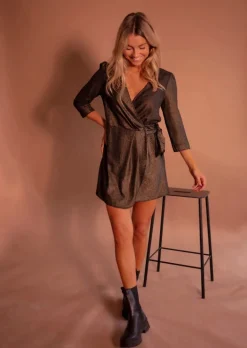 Cheap Robe Isee - Noire & Dorée - Décolleté Cache CoeurEasy Clothes Femme Robes